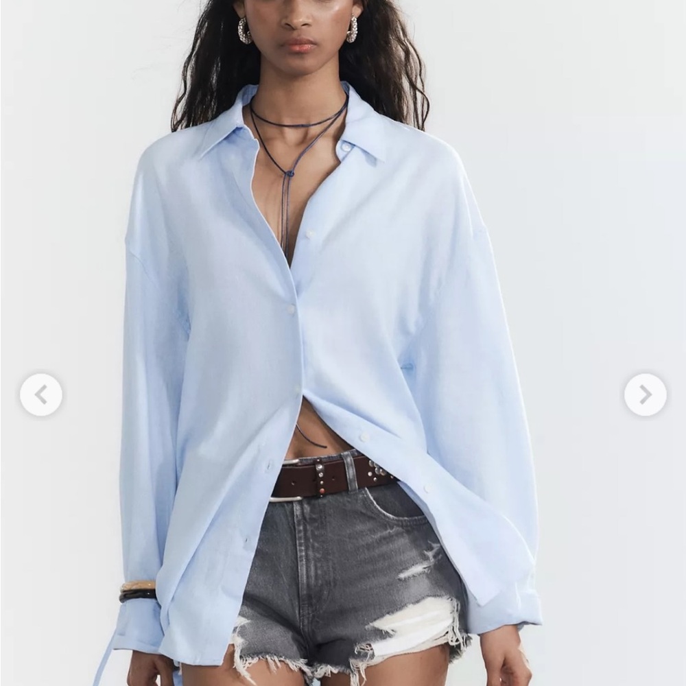Zara linen blend shirt
